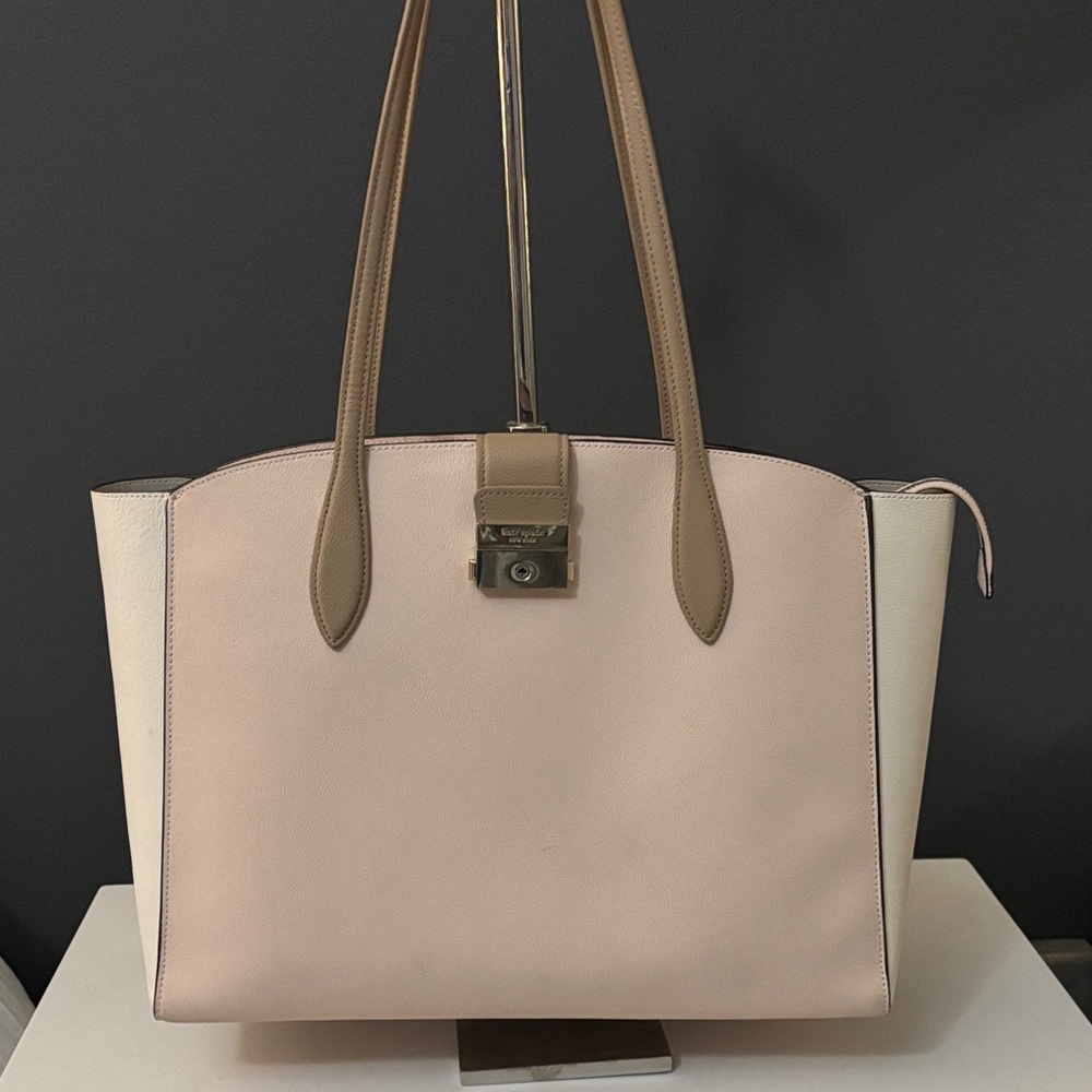 Kate Spade Elegant Pink and Ivory Women's Tote Workbag